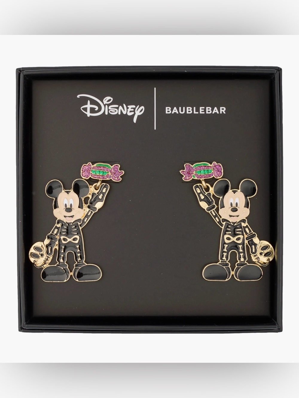 Disney X Baublebar Mickey Mouse Halloween Skeleton Drop Earrings